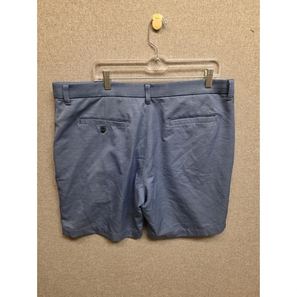 Callaway Mens Blue Heathered Golf Shorts Size 38 Performance Stretch Flat Front